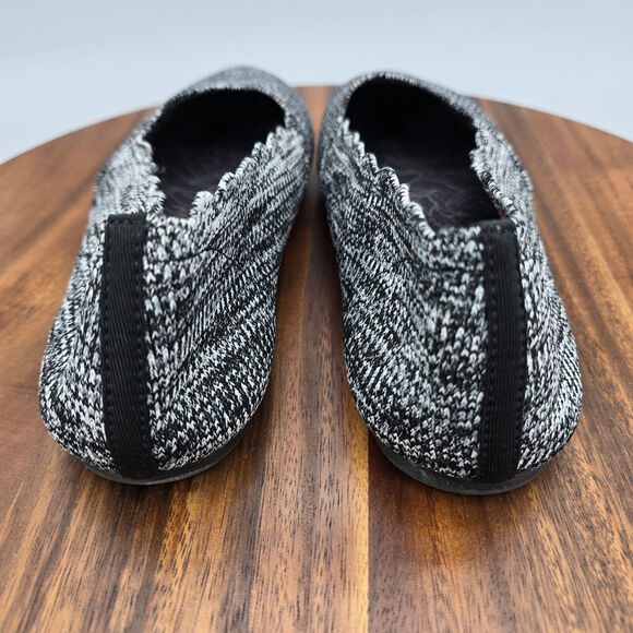 Skechers Ballet Flats Women’s 8 Black White Cleo Stretch Knit Comfort Shoes - Picture 4 of 7